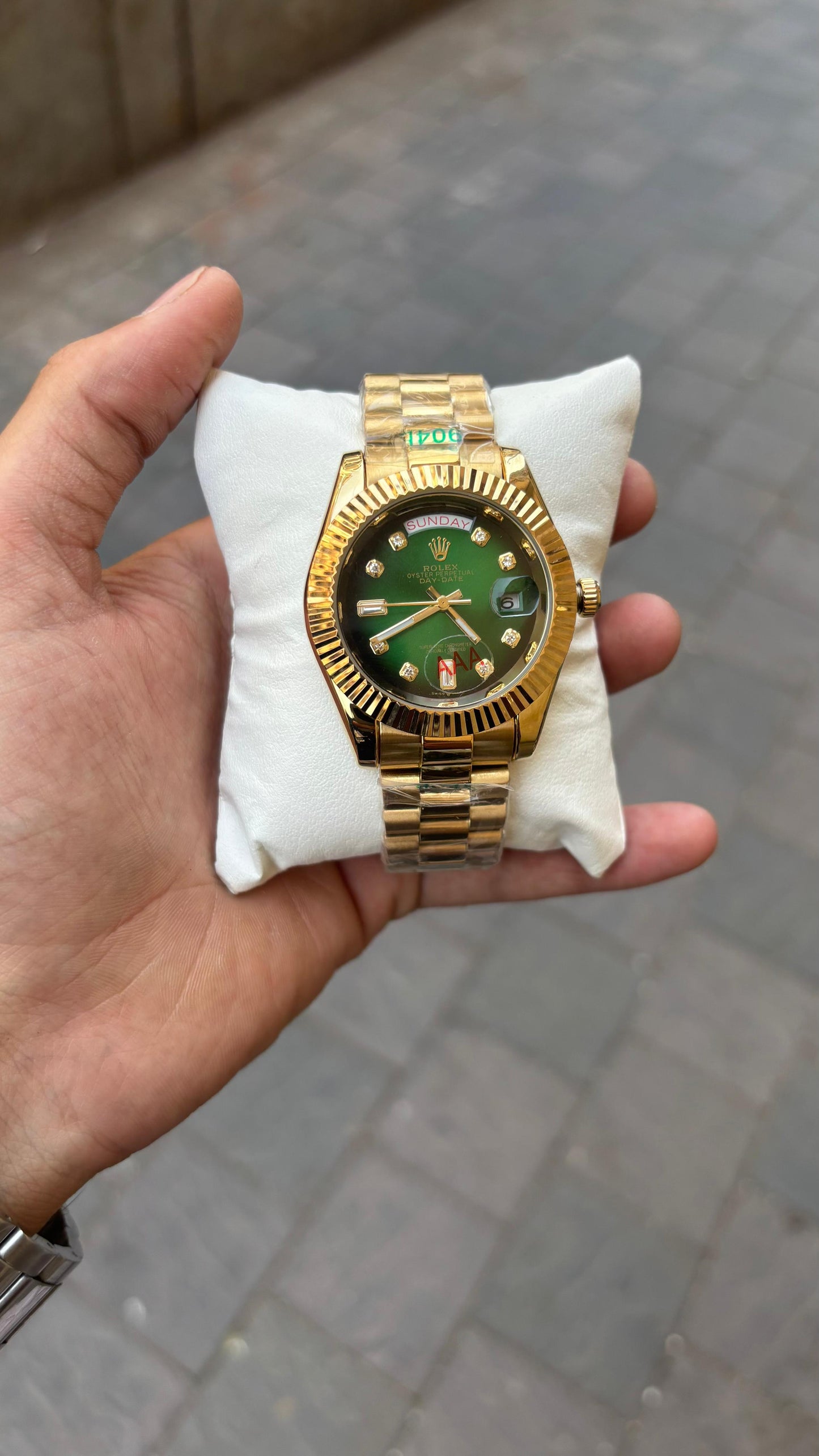 Ro lex Day-Date Automatic Green Dial Men's Watch