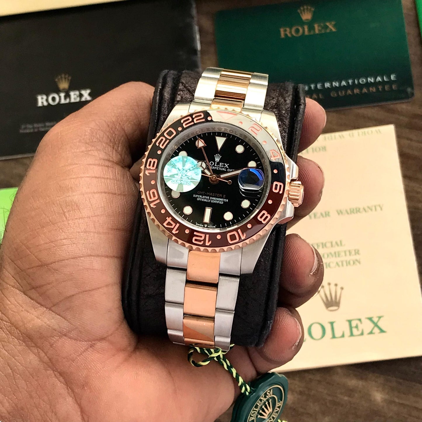 Rol-ex GMT-Master II Black Dial Automatic Analog Men's Watch