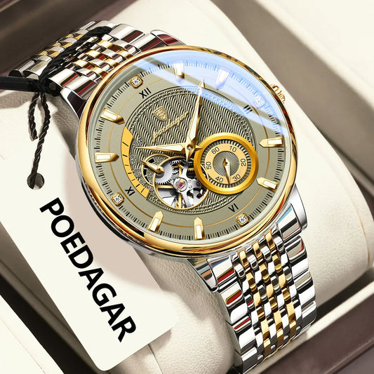 POEDAGAR Prestige Skeleton Automatic Watch