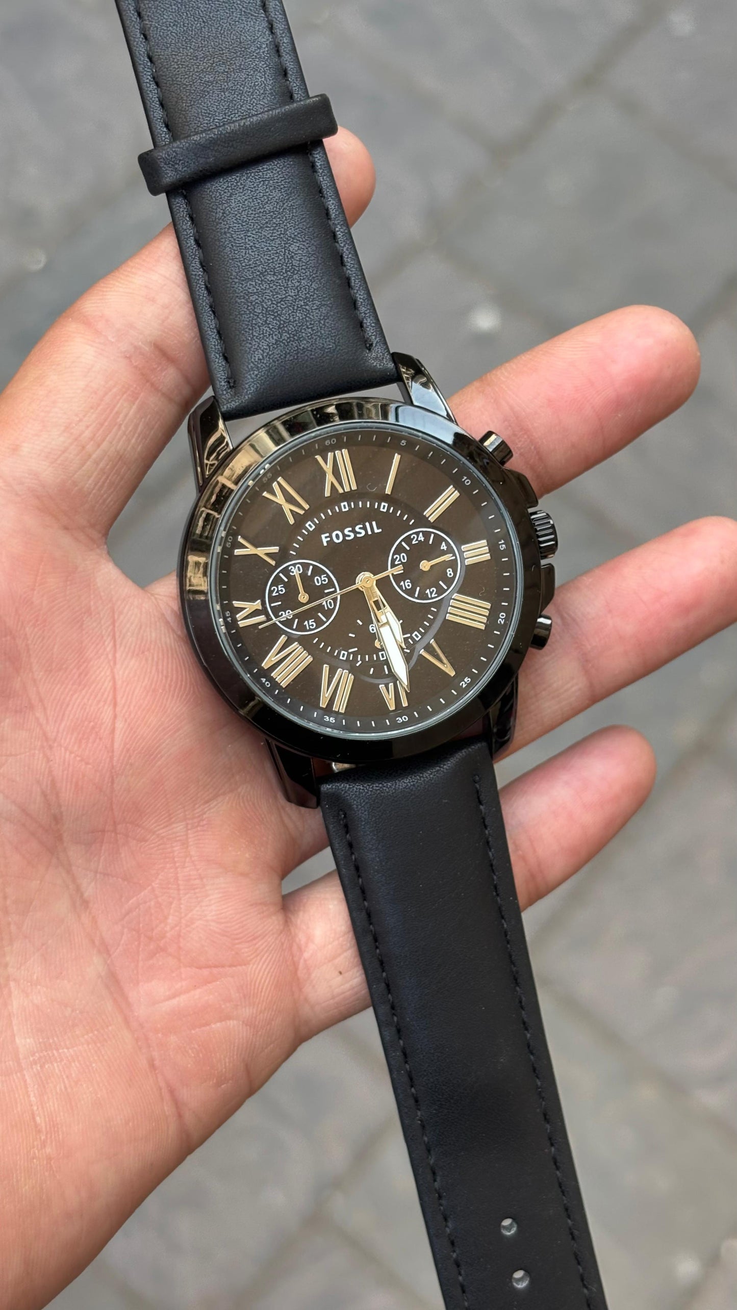 Fossil Black Dial All Chronograph Working Men's Watch