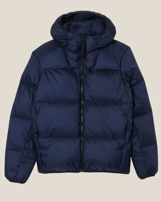 Short Water-Repellent Hooded Puffed Jacket